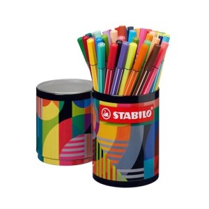 Pennarello Premium - STABILO Pen 68 - ARTY - Portapennarelli in metallo - con 45 colori assortiti