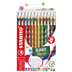 Matita colorata Ergonomica - STABILO EASYcolors - per Destrimani - Astuccio da 24 - Colori assortiti