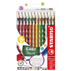 Matita colorata Ergonomica - STABILO EASYcolors - per Mancini - Astuccio da 24 - Colori assortiti