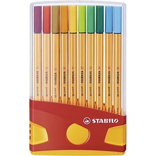 Fineliner - STABILO point 88 - Colorparade in Rosso - Astuccio da 20 - Colori assortiti