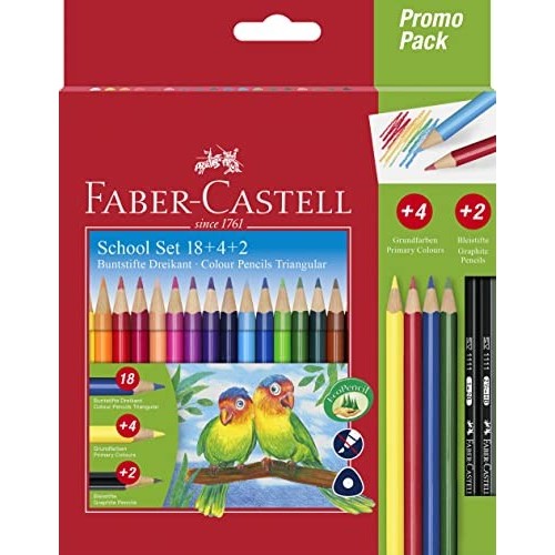 18+4+2 Pastelli Scolastici Triangolari Faber-Castell