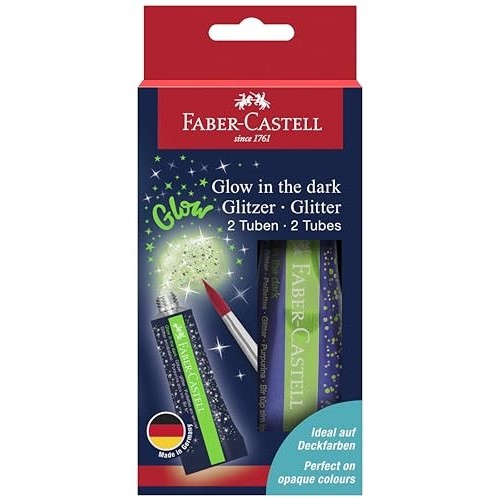 2 Tubetti Glitter Glow in The Dark Faber-Castell