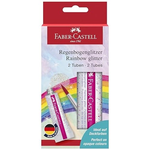 2 Tubetti Glitter Rainbow Faber-Castell