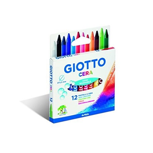 12 Pastelli a Cera Wax Crayons Giotto