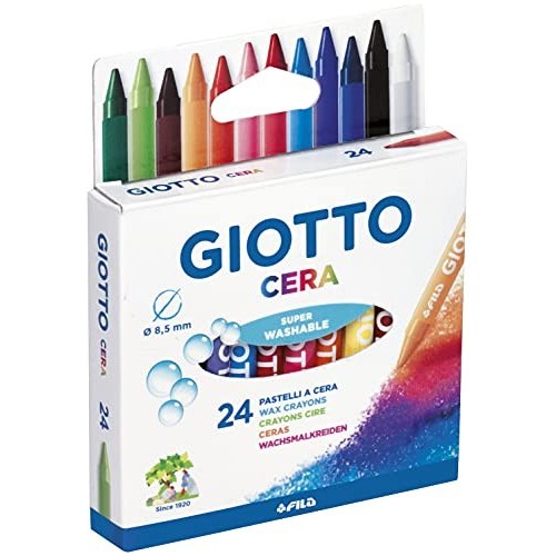 24 Pastelli a Cera Wax Crayons Giotto