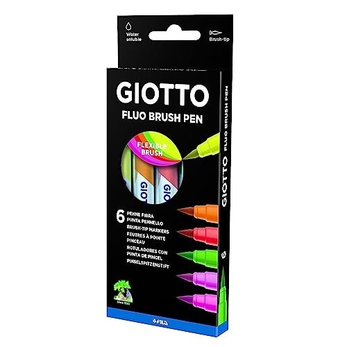 6 Pennarelli Brush Fluo Giotto