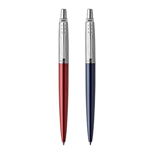 Kit 2 Penne Parker Jotter London Royal Sfera, Inchiostro Blu, Kensington Red e Royal Blue