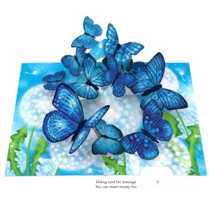 Biglietto origamo "Blue Butterflies"