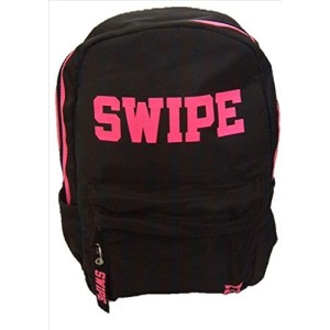 Zaino Americano Swipe Nero Con Scritta Fucsia