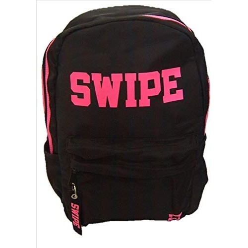 Zaino Americano Swipe Nero Con Scritta Fucsia