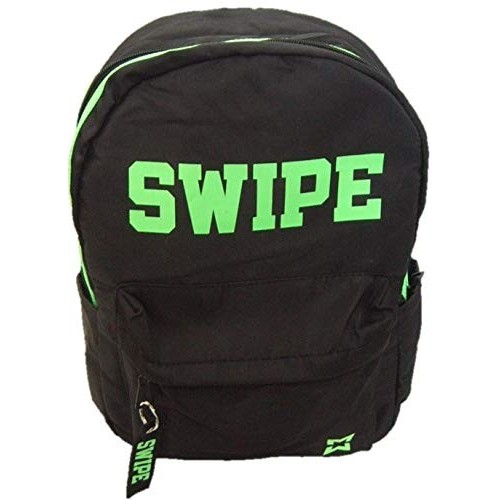 Zaino Americano Swipe Nero Con Scritta Verde