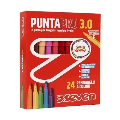 Astuccio 24 Pennarelli Punta Pro 3.0 Seven