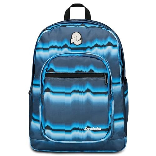 Zaino Invicta Jelek Backpack Grs Fanatsy Blu con Onde