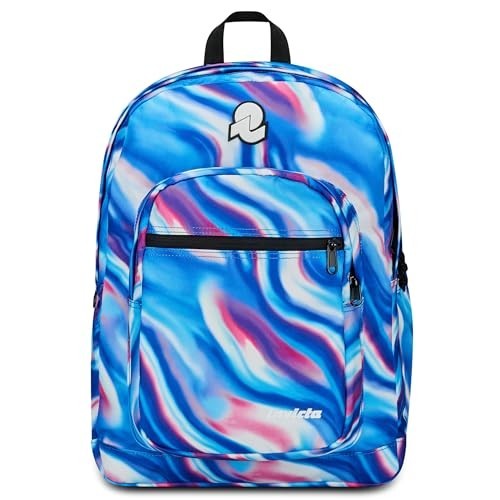 Zaino Invicta Jelek Backpack Grs Fanatsy Blu con Onde Viola Rosa