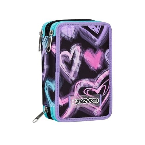 Astuccio 3 Zip Brilliant Heart Seven