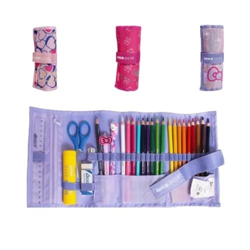 Rotolo Free Time con 18 Pastelli e kit Scuola Tinta Unita Hello Kitty Mele