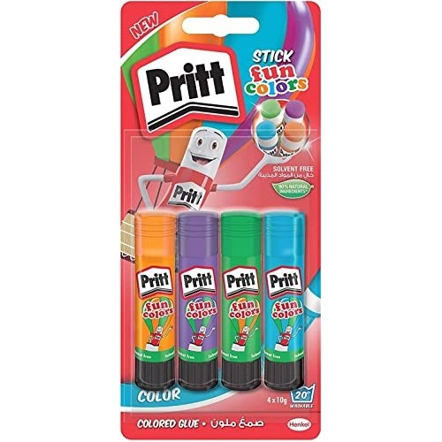 Blister 4 Colla Stick Pritt Fun Colors 10gr