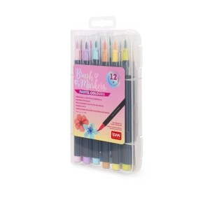 12 Brush Pen Markers Pastel Legami