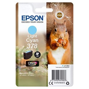 CARTUCCIA EPSON SCOIATTOLO T378LC CIANO CHIARO ORIGINALE