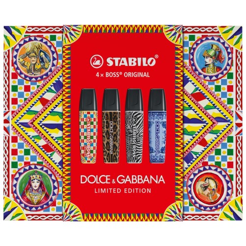 Stabilo Boss Dolce & Gabbana - Cofanetto 4 Evidenziatori Boss Limited Edition