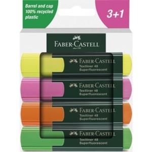 Astuccio da 4 Evidenziatori SuperFluo Textliner 48 Faber-Castell