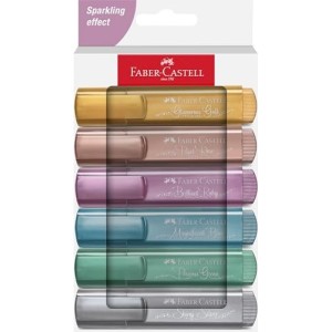 Astuccio da 6 Evidenziatori Metallic Faber-Castell