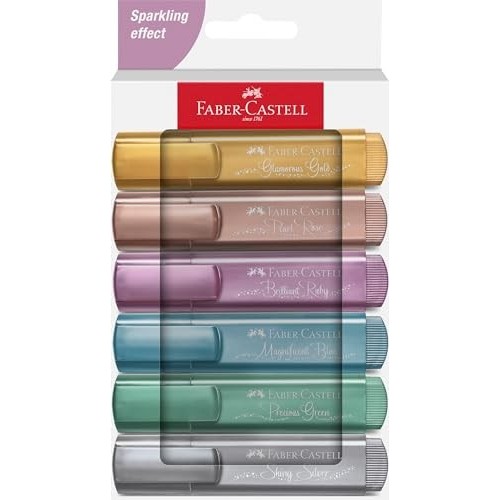 Astuccio da 6 Evidenziatori Metallic Faber-Castell