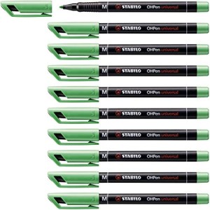 Marcatore - STABILO OHPen universal Permanente - Tratto Medio (1 mm) - Verde scatola 10 pz