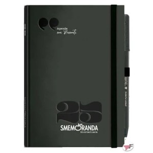 Smemoranda Racconti - Agenda Giornaliera B6 2025 12 Mesi Nero con Elastico e Penna Copertina Rigida