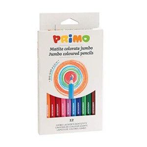 12 Pastelli Primo Colorate Grosse Laccate 100% FSC