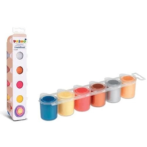 Vaschetta Tempere Primo 6 Colori Assortiti Metallizzati 6x25ml Made in Italy