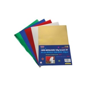 Carta Metallizzata 10 fogli Colori Assortiti 180gr