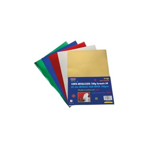 Carta Metallizzata 10 fogli Colori Assortiti 180gr