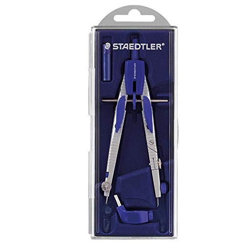 STAEDTLER COMPASSO PROFESSIONALE REGOLABILE CON ADATTATORE UNIVERSALE E MINE DI RICAMBIO cod. 553 01