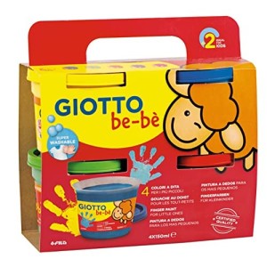 Giotto Bebè Colori A Dita 4 vasetti da 150 Gr (GIALLO, VERDE, ROSSO E BLU)