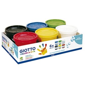 Tempera colori a dita 6 barattoli da 200 ml Giotto