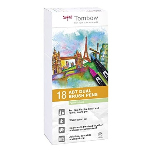 Astuccio 18pz ABT Dual Brush Tombow Colori Pastello