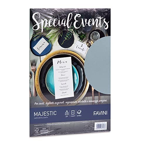 Favini Special Events Majestic Argento 120gr 20ff Carta Metallizata