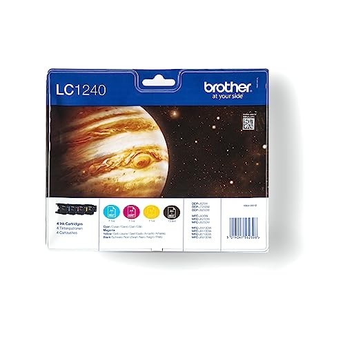 4 CARTUCCE ORIGINALI BROTHER LC-1240 MULTIPACK BK-M-C-Y