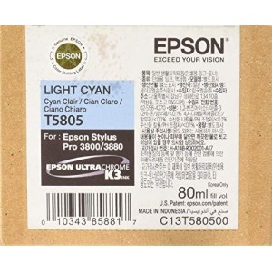 CARTUCCIA EPSON T5805 LIGHT CIANO ORIGINALE SCADUTA 80ML