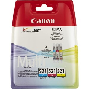 CARTUCCIA ORIGINALE CANON CLI-521C + CLI-521M + CLI-521Y MULTIPACK