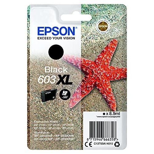 CARTUCCIA ORIGINALE EPSON C13T03A14010 603 BK XL