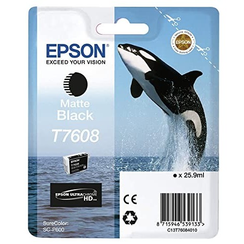 CARTUCCIA ORIGINALE EPSON C13T76084010 T7608 MATTE BLACK