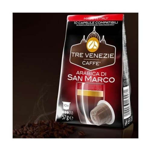 10 CAPSULE CAFFE' TRE VENEZIE NESPRESSO ARABICA DI SAN MARCO