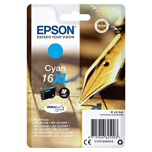 CARTUCCIA EPSON C13T16324010 T1632 CIANO XL ORIGINALE