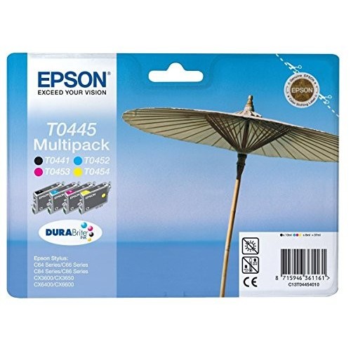 CARTUCCIA ORIGINALE EPSON C13T04454010 T0445 MULTIPACK BK-C-M-Y