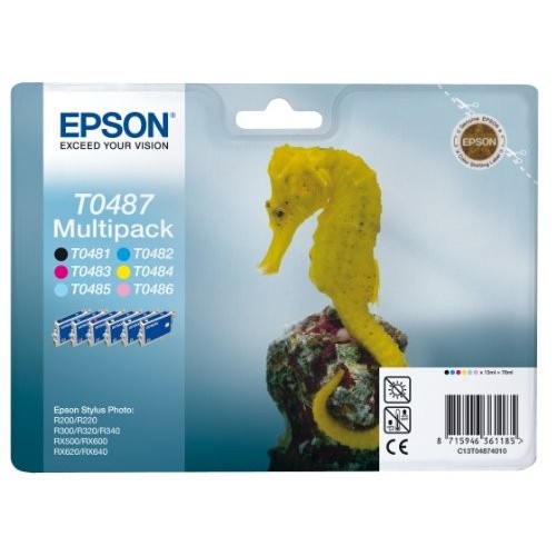 CARTUCCIA ORIGINALE EPSON C13T04874010 T0487 MULTIPACK BK-C-M-Y-LC-LM