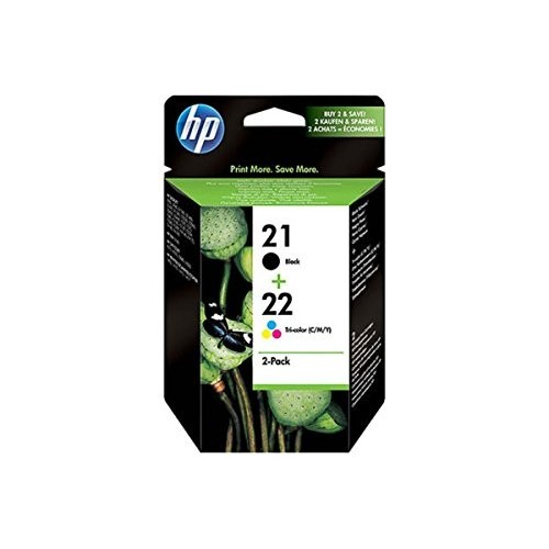 CARTUCCIA ORIGINALE SD400AE HP 21 NERO (2 PEZZI) + HP 22 COLORE MULTIPACK