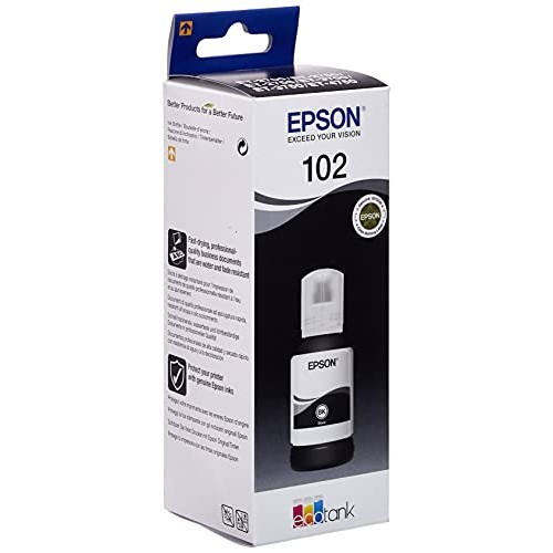 FLACONE INCHIOSTRO ECOTANK da 127 ml EPSON T102 NERO ORIGINALE