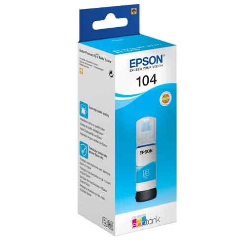 INCHIOSTRO EPSON ECOTANK T104 C13T00P240 CIANO ORIGINALE 65 ML